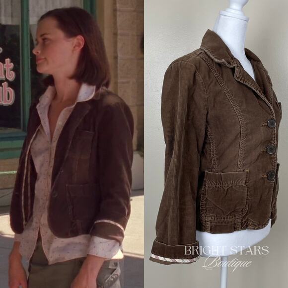 Rare Brown Corduroy Jacket ASO Rory Gilmore Girls Y2K Early 2000 Vintage Classic - Picture 2 of 14